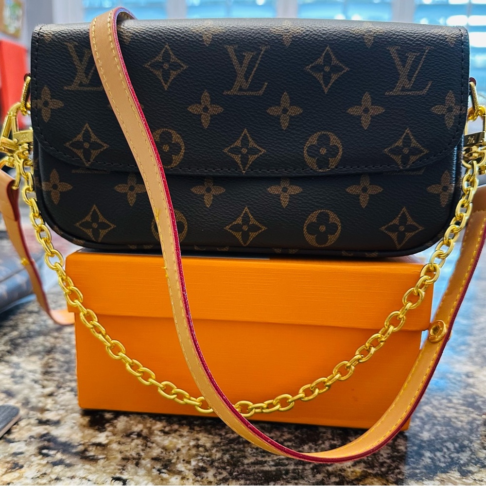 Louis Vuitton Monogram Black and Brown Crossbody Bag